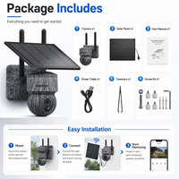Caméra de chasse extérieure sans fil 4G WiFi avec capteur CMOS 2K, vision nocturne, 3MP PTZ avec batterie intégrée