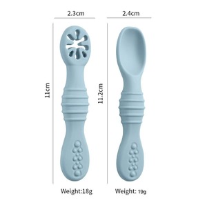 ช้อนและส้อมซิลิโคนสำหรับเด็ก<span class=keywords><strong>ทารก</strong></span>อาหารเกรดอาหาร - Product Image 5