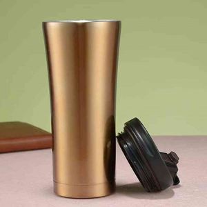 Stainless Steel Tumbler Vacuum Insulated Travel Mug With Lid Minimalist Design Straight <b>Cup</b> For Hot Cold Drinks All Colors - Product Image 6