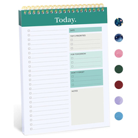 Cuaderno Espiral con Lista de Tareas, 50 Hojas, Planificador Diario Sin Fecha, Tareas Diarias, Establecimiento de Objetivos, Cubierta de PP/Cuero/PVC, Bloc de Notas para Oficina