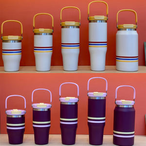 Gobelet isotherme en acier inoxydable 30/40 oz avec poignée et paille, isolation sous vide, pour camping, couvercle 2-en-1, performance thermique 24-36 heures - Product Image 1