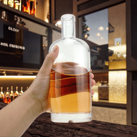 750ml Verre Gin Noir Bouteille En Verre Vide Argent Bouteille De Whisky Bocaux En Verre Pas Cher Verrerie En Gros