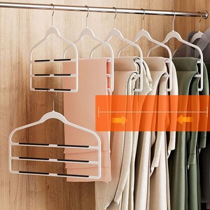 Colgador de pantalones de ahorro de espacio multicapa DS5360 para armario, pantalones, toallas, bufandas, perchas para pantalones negros - Product Image 3