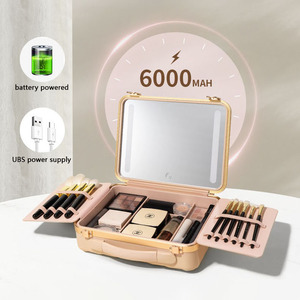 Borsa <span class=keywords><strong>Professionale</strong></span> per Cosmetici Valigetta per Trucco <span class=keywords><strong>Trousse</strong></span> De Maquillage Beauty Box con Coperchio Borse Alla Moda per Artisti con Specchio - Product Image 4