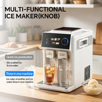 Machine à glaçons 3 en 1 au design minimaliste, pour glaçons, granités et eau froide, petite taille pour usage domestique, avec bouton numérique intelligent à grand écran