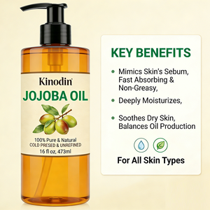 <span class=keywords><strong>Olio</strong></span> di Jojoba Biologico Pressato a Freddo Kinodin 473ml, Estratto Naturale Essenziale per Cura di Capelli e Pelle, Idratazione Profonda per il Corpo - Product Image 5
