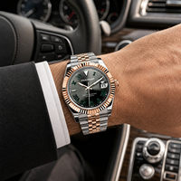 100 montres automatiques en acier inoxydable OEM personnalisées pour hommes, cadran personnalisé, saphir 316L, 3 ATM, montre-bracelet mécanique, marque privée