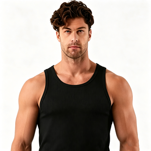 OEM Pure Cotton Men's Tank Top Custom Logo High Quality Tank Top <b>Vest</b> for Men - Product Image 6