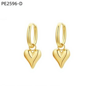 Amy Amy Heart Shape <b>Hoop</b> Earrings <b>Silver</b> Plated For Women Fashion Dangle Jewelry Gift - Product Image 2
