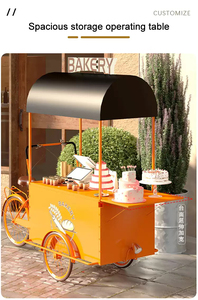 Portable Café Vélo Fleur Snack Vente Chariot Pain boulangerie Mobile Vélo <span class=keywords><strong>Électrique</strong></span> Fast Food Tricycle - Product Image 2
