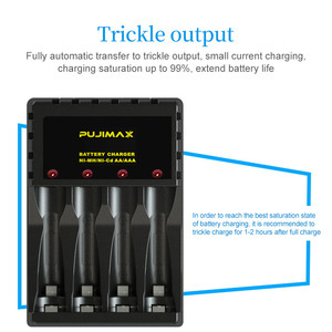 PUJIMAX-Juego de cargador de batería NiMH, pilas <span class=keywords><strong>AA</strong></span> de 1,2 V recargables de 800mAh para linterna, micrófono para coche de juguete, 4 Uds. - Product Image 3