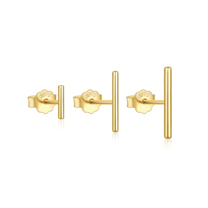 CANNER Juego de 3 Piezas de Plata de Ley 925, Aretes de Barra con Cuentas Redondas y Diseño de Flor de Rosa para Mujer - Product Image 1