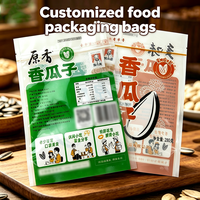 Sachet en plastique refermable de qualité alimentaire, impression personnalisée, pour snacks, noix, graines, emballage vertical