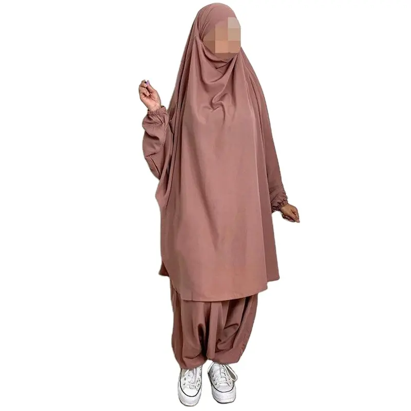 CCY 2023 nouvelles robes de prière islamique de Dubaï pour femmes malaisie turquie vêtements de vacances musulmans hauts et pantalons deux pièces