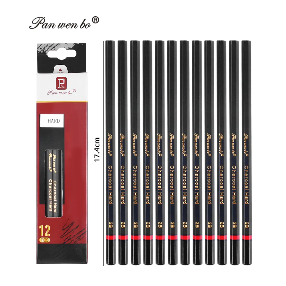 Panwenbo, 12 шт./набор, 2B 4B 6B, профессиональные карандаши для эскизов и искусства, Графитовые карандаши, художественные принадлежности
