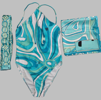 Luxe 3-delige badpak met hoofdband en stranddoekjes, sexy damesdesign zwemkleding