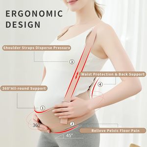 Sabuk bersalin yang dapat disesuaikan untuk wanita hamil, pita pendukung perut untuk meringankan nyeri punggung, tali penjepit pinggang - Product Image 2