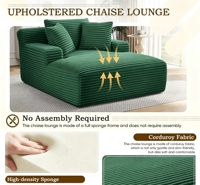 Canapé modulaire en velours avec fonction de couchage, adapté à la chambre ou au salon, aucun assemblage requis