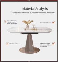 Table à manger rotative et extensible de luxe Runwood Wayon en pierre frittée, transformable de ronde à carrée, style moderne