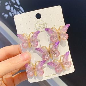 批发新款时尚儿童渐变彩色头饰可爱女孩蝴蝶发夹儿童发饰 - Product Image 4