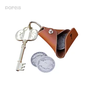 Private Custom Supplier Genuine Leather Earphone Data Storage Packaging Keychain Convenient Portable