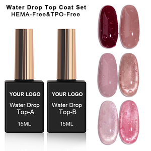 R S Nail <span class=keywords><strong>Top</strong></span> <span class=keywords><strong>Coat</strong></span> <span class=keywords><strong>Gel</strong></span> Polish Professionale Temperato <span class=keywords><strong>UV</strong></span> LED Anti-ingiallimento Rapido Effetto 3D Goccia d'Acqua 15ml per Unghie - Product Image 1