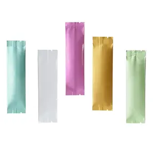 Tira de color Papel de aluminio Bolsa de embalaje pequeña Té de la leche Comida Polvo de repuesto Bolsa de costura media Bolsa de azúcar Mini embalaje de prueba