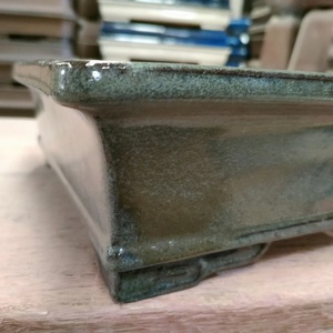 <span class=keywords><strong>Pot</strong></span> à bonsaï <span class=keywords><strong>rectangulaire</strong></span> émaillé avec forme de pied de nuage, uniforme d'émeraude, <span class=keywords><strong>pot</strong></span> à bonsaï Yixing - Product Image 2