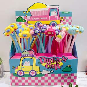 Edición limitada Cute Cartoon Animal Bus Shaker Pen New Heart Flower Gel Pen 0,5mm Ancho de escritura Material de silicona Pluma de firma - Product Image 6