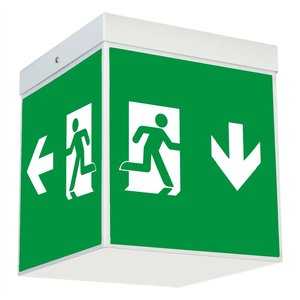Luminaria per Segnaletica di Uscita di Emergenza 26x27x29 Cm con Simbolo Uomo che Corre per Illuminazione di Sicurezza - Product Image 1