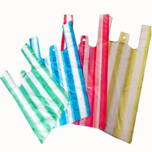 Vente chaude de haute qualité à bas prix sacs à provisions t-shirts en plastique biodégradables colorés personnalisés - Product Image 4