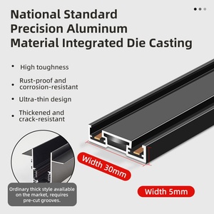 Siêu mỏng bề mặt lõm ẩn ceil 48V tuyến tính tại chỗ dẫn ánh sáng theo dõi 1m 2m mỏng toàn bộ nhà từ hệ thống đường sắt chiếu sáng - Product Image 4