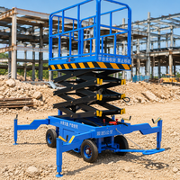 Plateforme élévatrice à ciseaux compacte et mobile, table élévatrice à ciseaux poussée à la main, élévateur de travail en hauteur 4M-12M pour la manutention des matériaux