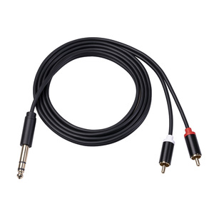 Cavo di connessione audio singolo da 6.35mm TRS a 2 RCA cavo di conversione audio RCA da 1/4 pollici da M a M2 - Product Image 1