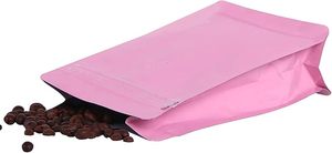 Customizable Disposable Pink Coffee Stand Pouch Vented Degassing Valve <b>PET</b>/PA/AL/CPP Plastic Packaging Silk Screen Printed Low - Product Image 3