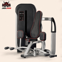 Machine à abductions des hanches assise avec pile de poids à broches pour l'entraînement de la force des muscles du fessier médial et des adducteurs, et de la partie inférieure du corps