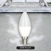 Ampoules LED à effet flamme 3W E14 PC SMD avec télécommande, forme C6, 85-265V AC, lampe décorative pour la maison avec une durée de vie de 10000 heures