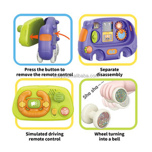 Jouet musical multifonctionnel en plastique à manivelle pour bébé, bus de dessin animé éducatif pour l'éveil des enfants, Lucky Toys - Product Image 3