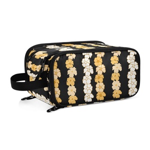 Hawaiian Puakenikeni Flower Custom Logo <b>Large</b> Capacity Portable Organizer Zipper Pouch Travel Organizer Makeup <b>Cosmetic</b> <b>Bags</b> - Product Image 1