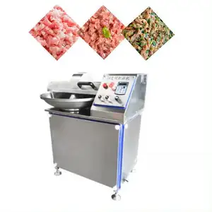 स्वचालित उच्च दक्षता मांस बाउल कटर बीफ मांस काटने की मशीन सब्जी काटने वाली मिक्सर मांस चॉपर मशीन
