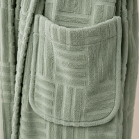 Peignoir en tissu éponge de coton, style kimono, col bleu, super doux et chaud, pour les voyages et les centres de villégiature, avec ceinture, pour femmes, fournisseur