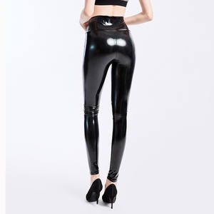 Fashion Wet Look Black PU Leather Pants Women High Waist Skinny Stretch Sexy Push up Leggings Elastic Trousers <strong>Jeggings</strong> - Product Image 4