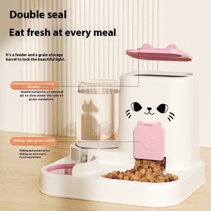 Büyük kapasiteli iki-in-one otomatik <span class=keywords><strong>Pet</strong></span> besleme içme cihazı kediler için plastik su mama besleyici <span class=keywords><strong>Pet</strong></span> malzemeleri - Product Image 5