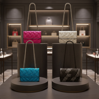 Portefeuille micro 2026 avec fermeture éclair en cuir PU, mini sac bandoulière à chaîne style Kurted, sac à main Geigers