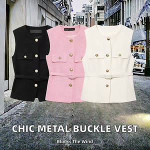 Gilet matelassé chic et tendance pour femme 2026 – Hiver chaud, coupe-vent, respirant, décontracté, sans manches, poches à rabat, couleur personnalisable - Product Image 2