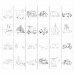 Livre de coloriage pour enfants de 4 à 8 ans avec de jolis dessins de véhicules de construction à colorier par numéros pour garçons et filles - Product Image 5