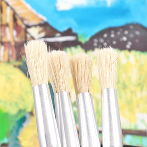 FOSKA – Lot de 4 pinceaux ronds pour aquarelle et <span class=keywords><strong>peinture</strong></span> à l'huile pour enfants, avec poils durables et manches ergonomiques, pour fournitures artistiques - Product Image 6