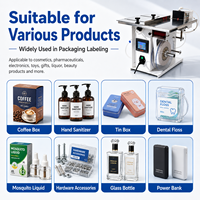 Machine d'étiquetage semi-automatique pour surfaces planes, bouteilles carrées, cartons, pièces en plastique, applicateur d'autocollants de table
