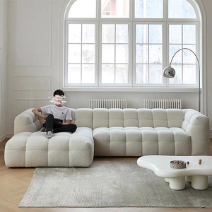 Chất Lượng Cao L Hình Dạng Boucle Vải Sofa Phòng Khách Hiện Đại Cắt Modular Giải Trí Sofa Bắc Âu Thiết Kế Tối Giản Ghế - Product Image 4
