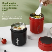 Bocal alimentaire isotherme en acier inoxydable avec cuillère, couvercle anti-fuite, récipient thermique pour soupes, repas chauds ou froids, thermos de voyage pour le bureau